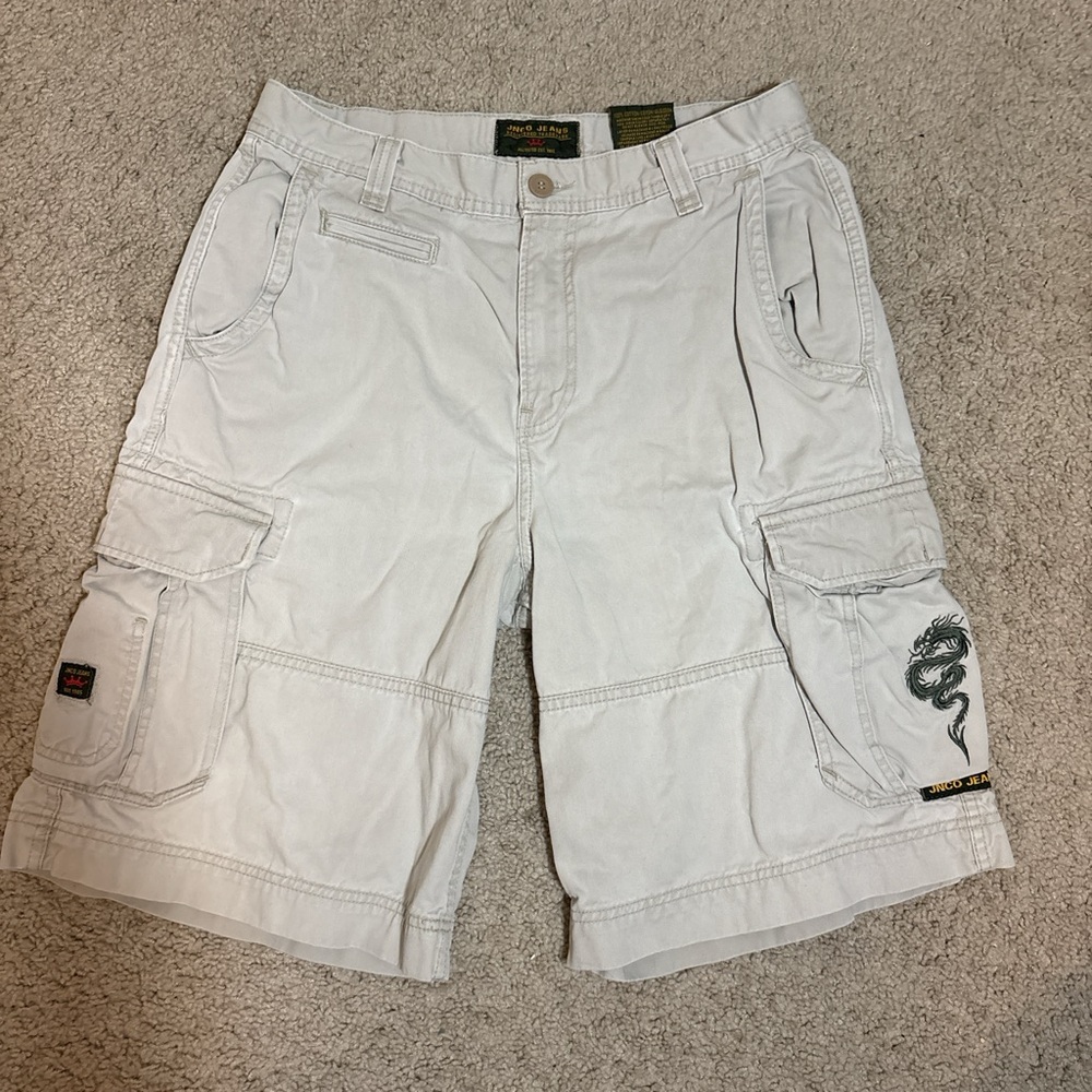Men's JNCO Beige Cargo Shorts Sz 32